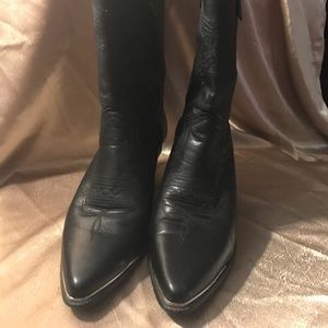 Silver toe cowboy boots